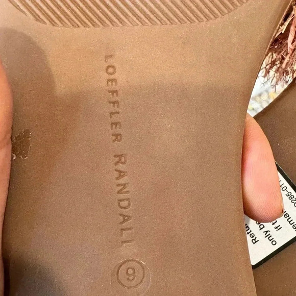 NWOT LOEFFLER RANDALL Katie Raffia Plank Slide in Ballet & Rose Gold size 9 - Picture 11 of 12